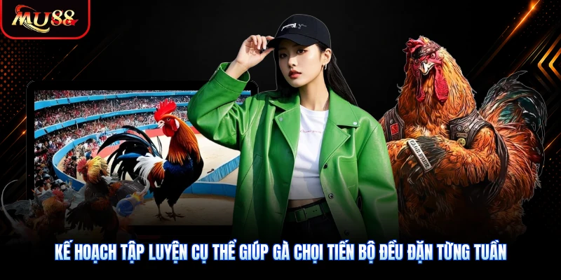Kế hoạch tập luyện cụ thể giúp gà chọi tiến bộ đều đặn từng tuần